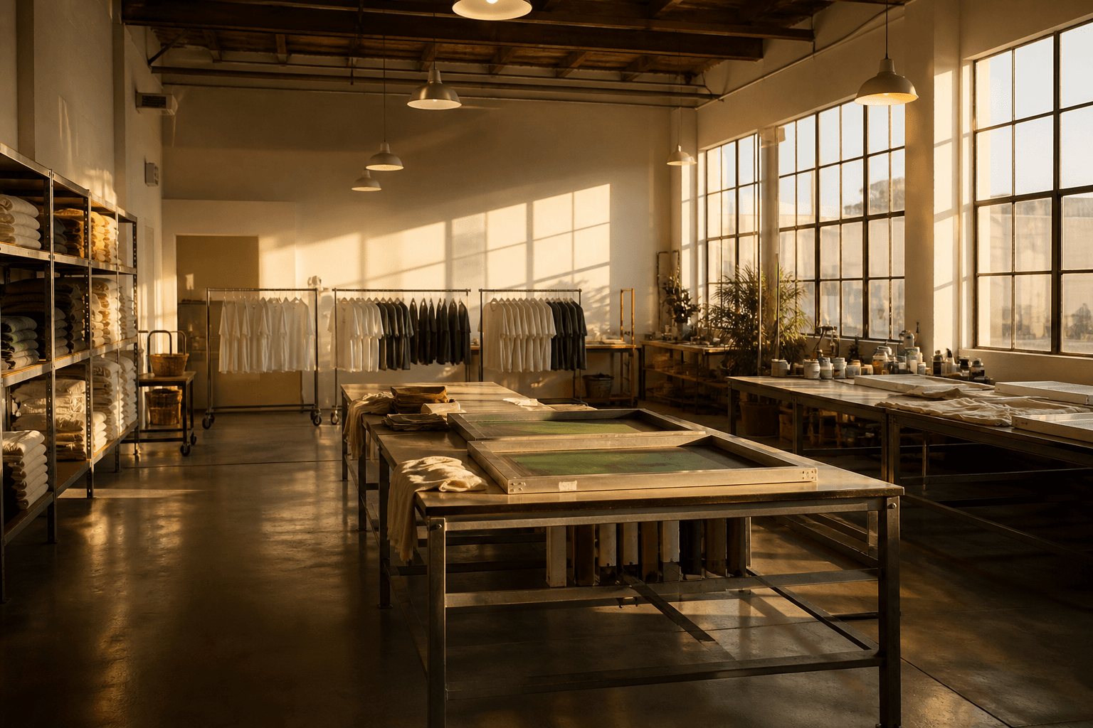 An empty production floor in late light. Placeholder still.